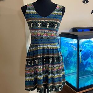 Green Aztec Mini Dress